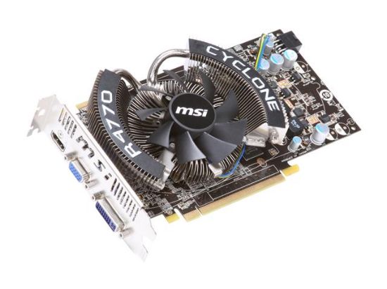 Picture of MSI R4770CYCLONE Radeon HD 4770 512MB 128-bit GDDR5 PCI Express 2.0 x16 HDCP Ready CrossFireX Support Video Card