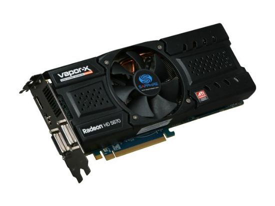 Picture of SAPPHIRE 1002812GVXSR Vapor-X Radeon HD 5870 (Cypress XT) 2GB 256-bit GDDR5 PCI Express 2.0 x16 HDCP Ready CrossFireX Support Video Card