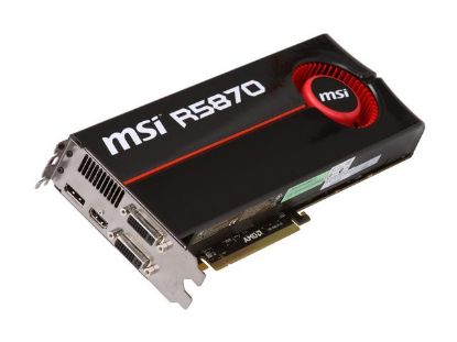 Picture of MSI R5870 PM2D1G Radeon HD 5870 (Cypress XT) 1GB 256-bit GDDR5 PCI Express 2.0 x16 HDCP Ready CrossFire Supported Video Card w/ATI Ey