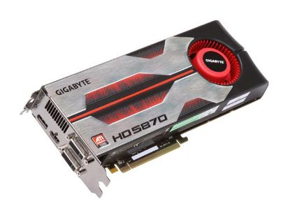 Picture of GIGABYTE GVR587D51GDB Radeon HD 5870 (Cypress XT) 1GB 256-bit GDDR5 PCI Express 2.0 x16 HDCP Ready CrossFire Supported Video Card