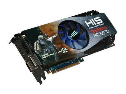 Picture of HIS H587FNX1GDG Turbo X Radeon HD 5870 (Cypress XT) 1GB 256-bit GDDR5 PCI Express 2.1 x16 HDCP Ready CrossFireX Support Video Card