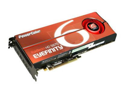 Picture of POWERCOLOR AX5870 2GBD5 M6D Radeon HD 5870 (Cypress XT) 2GB 256-bit GDDR5 PCI Express 2.1 x16 HDCP Ready CrossFireX Support Eyefinity 6 E