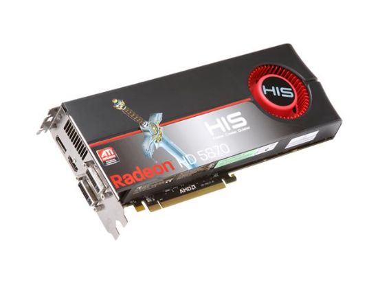 Picture of HIS H587F1GDG Radeon HD 5870 (Cypress XT) 1GB 256-bit GDDR5 PCI Express 2.0 x16 HDCP Ready CrossFire Supported Video Card w/ATI Eyefi