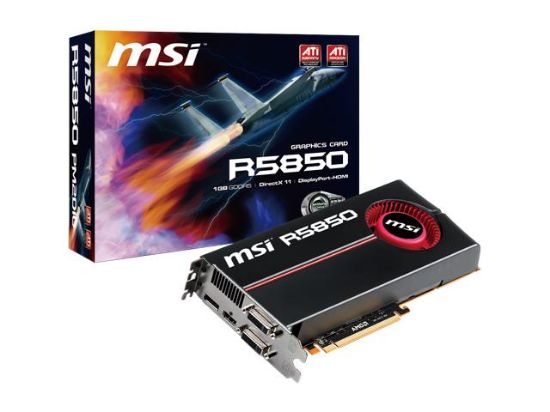 Picture of MSI R5850-PM2D1G Radeon HD 5850 (Cypress Pro) 1GB 256-bit GDDR5 PCI Express 2.0 x16 HDCP Ready CrossFire Supported Video Card w/ATI E