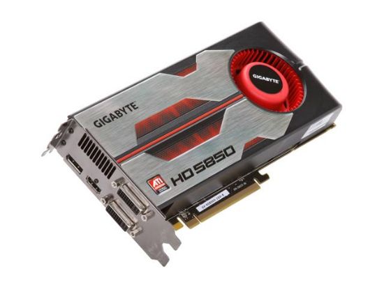 Picture of GIGABYTE GV R585D5 1GD B Radeon HD 5850 (Cypress Pro) 1GB 256-bit GDDR5 PCI Express 2.0 x16 HDCP Ready CrossFire Supported Video Card