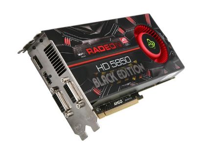 Picture of XFX HD-585A-ZNBH Radeon HD 5850 (Cypress Pro) 1GB Black Edition 256-bit GDDR5 PCI Express 2.0 x16 HDCP Ready CrossFire Supported Video Card