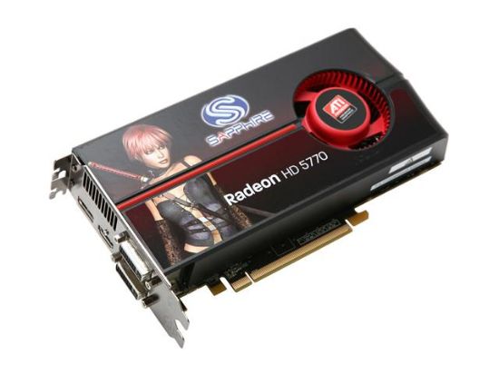 Picture of SAPPHIRE 100283L Radeon HD 5770 (Juniper XT) 1GB 128-bit GDDR5 PCI Express 2.0 x16 HDCP Ready CrossFireX Support Video Card