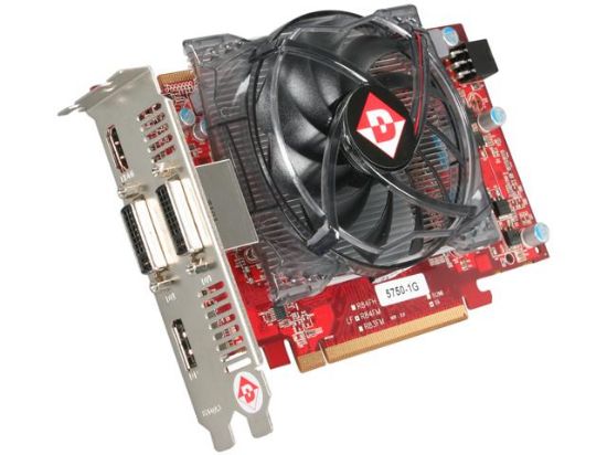 Picture of DIAMOND 5750PE51GSB Radeon HD 5750 1GB 128-bit GDDR5 PCI Express 2.0 x16 HDCP Ready CrossFireX Support Video Card - OEM