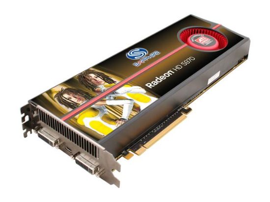 Picture of SAPPHIRE 100280OCSR Radeon HD 5970 (Hemlock) 2GB 512 (256 x 2)-bit GDDR5 PCI Express 2.1 x16 HDCP Ready CrossFireX Support Dual G