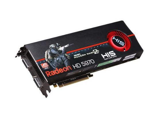 Picture of HIS H597F2GDGC Radeon HD 5970 (Hemlock) 2GB 512 (256 x 2)-bit GDDR5 PCI Express 2.1 x16 HDCP Ready CrossFireX Support Dual GPU On