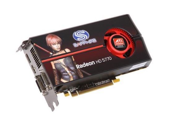 Picture of SAPPHIRE 100283SR Radeon HD 5770 1GB 128-bit GDDR5 PCI Express 2.0 x16 HDCP Ready CrossFireX Support Video Card