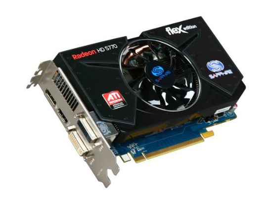 Picture of SAPPHIRE 100283FLEX Radeon HD 5770 FleX 1GB 128-bit GDDR5 PCI Express 2.0 x16 HDCP Ready CrossFireX Support Video Card with Eyefinity