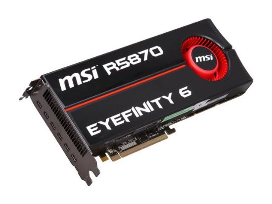 Picture of MSI R5870-EYEFINITY-6 Radeon HD 5870 2GB 256-bit GDDR5 PCI Express 2.1 x16 HDCP Ready CrossFireX Support Video Card