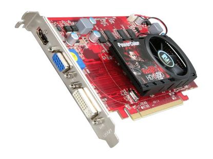 Picture of POWERCOLOR AX5550 1GBK3 H Radeon HD 5550 1GB 128-bit DDR3 PCI Express 2.1 x16 HDCP Ready Video Card