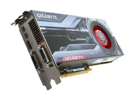 Picture of GIGABYTE GV R687D5 1GD B Radeon HD 6870 1GB 256-bit GDDR5 PCI Express 2.1 x16 HDCP Ready CrossFireX Support Video Card with Eyefinity