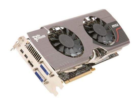 Picture of MSI R6950 TWIN FROZR III 1G/OC Radeon HD 6950 2GB 256-bit GDDR5 PCI Express 2.1 x16 HDCP Ready CrossFireX Support Video Card with Eyefinity