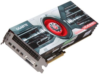 Picture of GIGABYTE GVR699D54GDB Radeon HD 6990 4GB 256-bit GDDR5 PCI Express 2.1 x16 HDCP Ready Video Card with Eyefinity
