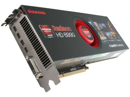 Picture of DIAMOND 6990PE54G Radeon HD 6990 4GB 256-bit GDDR5 PCI Express 2.1 x16 HDCP Ready CrossFireX Support Video Card