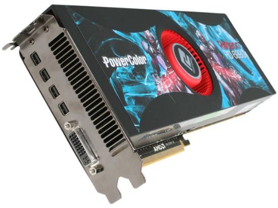 Picture of POWERCOLOR AX6990-4GBD5-M4D Radeon HD 6990 4GB 256-bit GDDR5 PCI Express 2.1 x16 HDCP Ready CrossFireX Support Video Card with Eyefinity