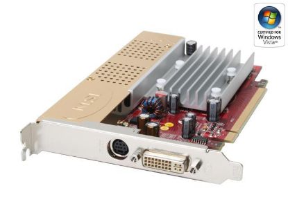 Picture of MSI RX1550 TD128EH Radeon X1550 Support up to 512MB (128MB onboard) 64-bit GDDR2 PCI Express x16 Video Card