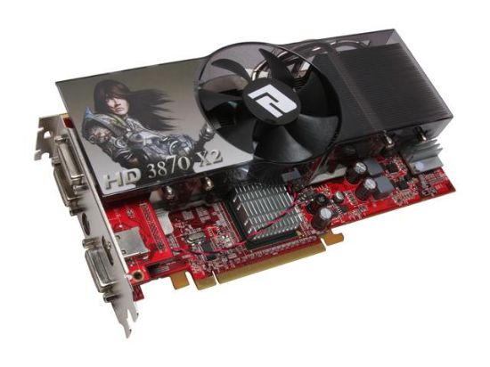 Picture of POWERCOLOR AX3870X21GBD3 PH Radeon HD 3870 X2 1GB (512MB x 2) 512-bit (256-bit x 2) GDDR3 PCI Express x16 HDCP Ready CrossFireX S