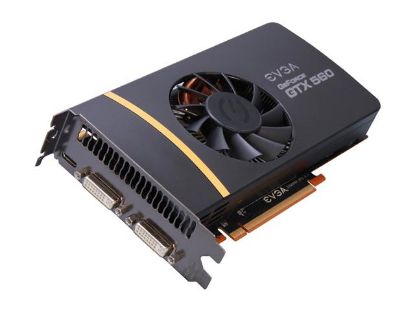 Picture of EVGA 01G P3 1463 A1  GeForce GTX 560 (Fermi) 1GB 256-bit GDDR5 SuperClocked PCI Express 2.0 x16 HDCP Ready SLI Support Video Card