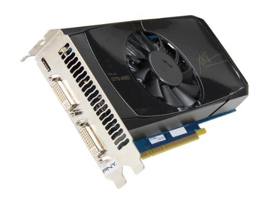 Picture of PNY RVCGGTS4501XXB GeForce GTS 450 (Fermi) 1GB 128-bit GDDR5 PCI Express 2.0 x16 HDCP Ready SLI Support Video Card