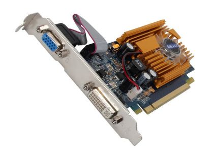 Picture of GALAXY 84GFE6DC2EMM GeForce 8400 GS 512MB 64-bit DDR2 PCI Express 2.0 x16 HDCP Ready Low Profile Ready Video Card