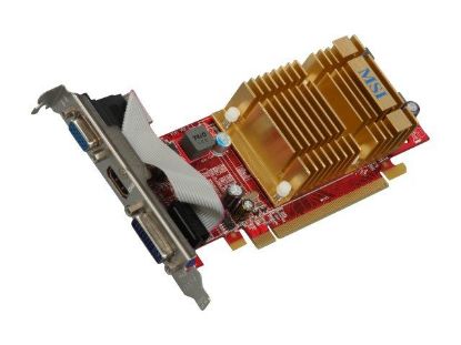 Picture of MSI R4350 MD512H Radeon HD 4350 512MB 64-bit GDDR2 PCI Express 2.0 x16 HDCP Ready CrossFireX Support Video Card