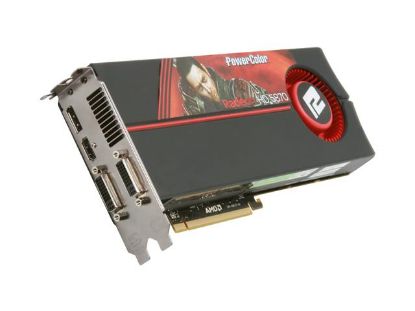 Picture of POWERCOLOR AX5870 1GBD5-MDH Radeon HD 5870 (Cypress XT) 1GB 256-bit GDDR5 PCI Express 2.0 x16 HDCP Ready CrossFire Supported Video Card w/ATI Eyefinity