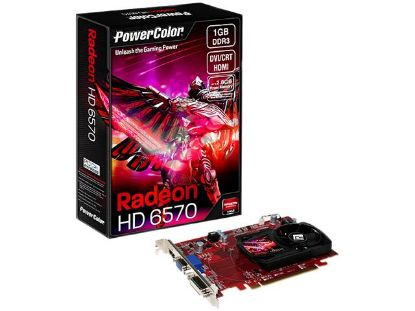 Picture of POWERCOLOR AX6570 1GBK3-HEV2 Go Green Radeon HD 6570 1GB 128-bit DDR3 PCI Express 2.1 x16 HDCP Ready CrossFireX Support Video Card