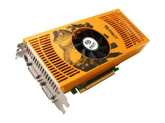 Picture of PALIT NE/96SOSXT379 GeForce 9600 GSO 768MB 192-bit GDDR3 PCI Express 2.0 x16 HDCP Ready SLI Support Video Card