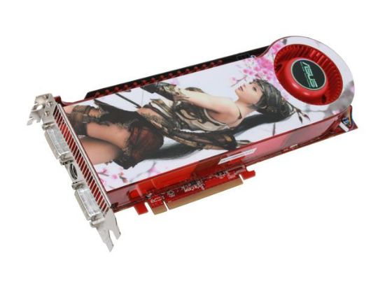 Picture of ASUS EAH3870X2/G/HTDI/1G Radeon HD 3870 X2 1GB (512MB x 2) 512-bit (256-bit x 2) GDDR3 PCI Express 2.0 x16 HDCP Ready CrossFireX Support Video Card