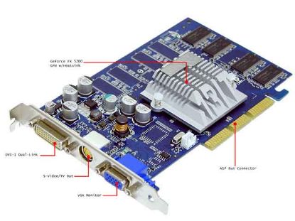 Picture of ABIT SILURO FX5200 DT 128 GeForce FX 5200 128MB 64-Bit DDR AGP 4X/8X Video Card