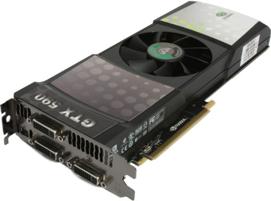 Picture of POINT OF VIEW VGA-590-A1 GeForce GTX 590 3072 MB GDDR5 PCI Express 2.0 3DVI/Mini-Display Port SLI Ready