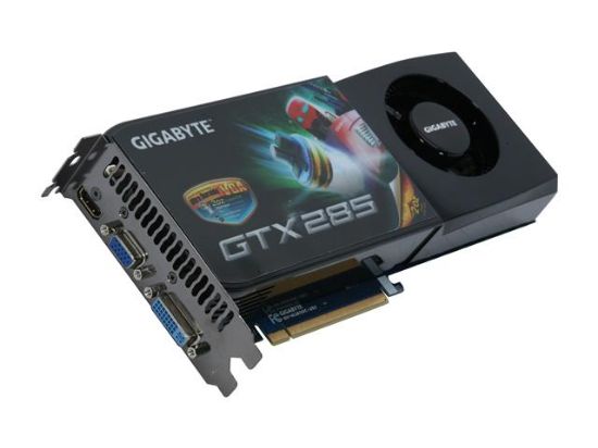 Picture of GIGABYTE GV-N285UD-2GI GeForce GTX 285 2GB 512-bit GDDR3 PCI Express 2.0 x16 HDCP Ready SLI Support Video Card