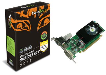 Picture of TWINTECH 92556-76 GeForce 9500 GT 512MB 128-bit DDR2 PCI Express 2.0 x16 HDMI HDCP Ready SLI Support Video Card