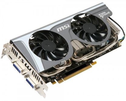 Picture of MSI N560GTX-TI-TWIN-FROZR-II-2GD5 GeForce GTX 560 Ti (Fermi) 2GB 256-bit GDDR5 PCI Express 2.0 x16 HDCP Ready SLI Support Video Card