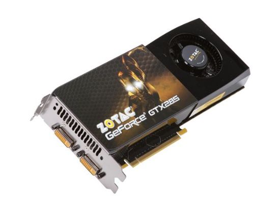 Picture of ZOTAC ZT285E3LGFSP GeForce GTX 285 1GB 512-bit GDDR3 PCI Express 2.0 x16 HDCP Ready SLI Support Video Card