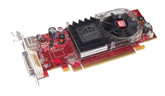 Picture of AMD HD-2400XT-256-X16-LP RADEON HD 2400 XT 256MB PCI-E X16 DMS-59 2xVGA 2xDVI TV Out LOW PROFILE VIDEO CARD 