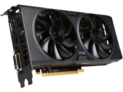 Picture of EVGA 02G P4 3757 KR NVIDIA GEFORCE GTX 750 TI FTW w/ ACX Cooling 2GB GDDR5 PCI-E 3.0 16x VIDEO CARD.