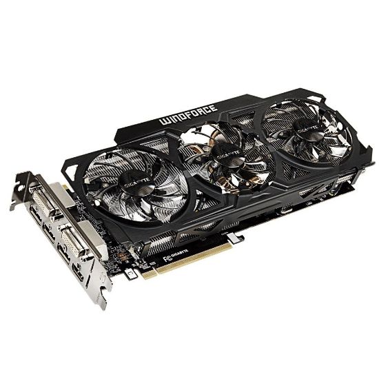 Picture of GIGABYTE GV-N980OC-4GD NVIDIA GEFORCE GTX 980 WINDFORCE 3X OC 4GB DDR5 PCI-E 3.0 VIDEO CARD.