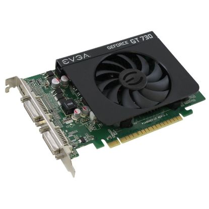 Picture of EVGA 01G P3 2731 KR NVIDIA GEFORCE GT 730 1GB 128-BIT DDR3 PCI E 2.0 DUAL DVI MHDMI GRAPHICS CARD.