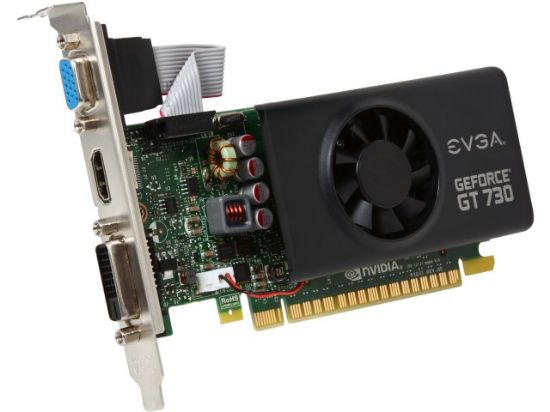 Picture of EVGA 01G P3 3731 KR NVIDIA GEFORCE GT730 1GB  64-BIT DDR5 PCI-E HDMI DVI VGA VIDEO CARD.