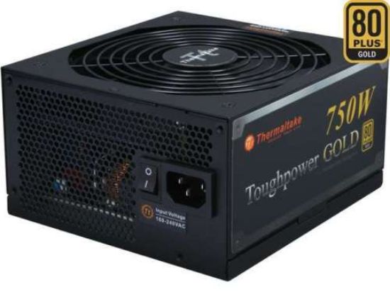 Picture of Thermaltake TPD-0750M Toughpower 80 PLUS Gold Black Active PFC Power Supply.