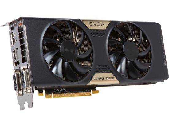 Picture of EVGA 04G P4 3773 KR GeForce GTX 770 Dual w/ ACX Cooler 4GB 256-Bit GDDR5 PCI Express 3.0 SLI Support Video Card